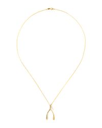 Jennifer Meyer | Metallic 18k Yellow Gold Wishbone Necklace | Lyst