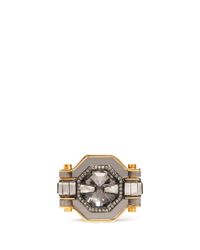 Lanvin | Metallic Crystal Enamel Ring | Lyst