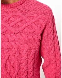 soulland asos knit sweater cable pink