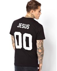 ELEVEN PARIS Black X Les Artists Tshirt with Jesus Back Print for men