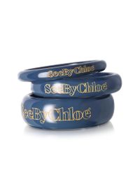 See By Chloé | Blue Signature Bangle Bracelets | Lyst