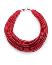 Brunello Cucinelli | Red Patent Leather Cord Multistrand Necklace for Men | Lyst