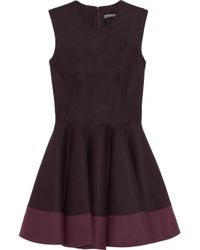 Alexander McQueen Purple Flared Wool-Felt Dress