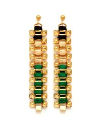Ela Stone | Multicolor Coloured Thread Studs Chain Earrings | Lyst