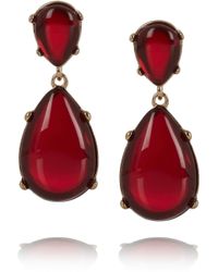 Kenneth Jay Lane Red Gold-plated Resin Earrings