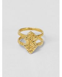 Odette New York | Metallic Double Arrowhead Ring Brass | Lyst