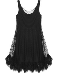 MILLY Black Lisette Polka dot Tulle Dress
