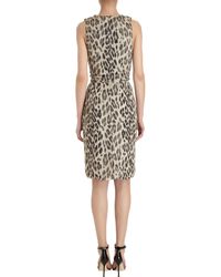 pleated sleeveless leopard dress brown agence