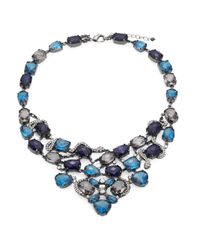ABS By Allen Schwartz | Blue Jewel Bib Necklace | Lyst