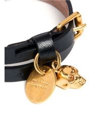 Alexander McQueen | Black Leather Wrap Bracelet for Men | Lyst
