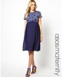 navy embellished midi dress