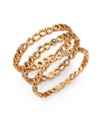 Oscar de la Renta | Metallic Swarovski Crystal Bangle Set | Lyst