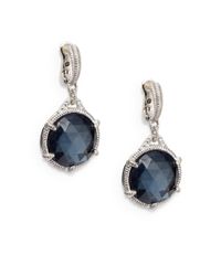 Judith Ripka | Blue Quartz Doublet White Sapphire Sterling Silver Earrings | Lyst