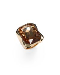 Judith Leiber | Brown Papa Swarovski Crystal Cocktail Ring | Lyst