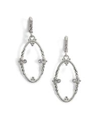 Judith Ripka | Metallic White Sapphire Sterling Silver Garland Oval Drop Earrings | Lyst
