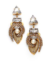 Erickson Beamon | Metallic Dovima Swarovski Crystal Drop Earrings | Lyst