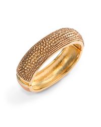 Judith Leiber | Metallic Glitz Swarovski Crystal Bangle Bracelet | Lyst