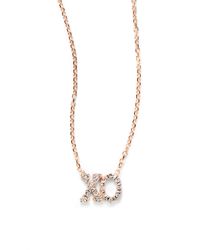 KC Designs | Metallic Diamond and 14k Rose Gold Xo Necklace | Lyst
