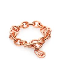 Michael Kors | Metallic Heritage Fulton Padlock Charm Toggle Bracelet | Lyst