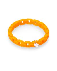 Tateossian | Orange Rubber Box Chain Bracelet for Men | Lyst