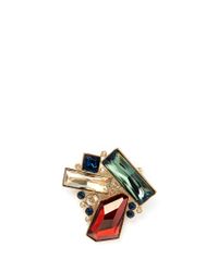 St. John | Multicolor Faceted Swarovski Brooch | Lyst