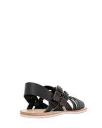 Alexander McQueen Double Leather Strap Sandals in Black for Men - Lyst