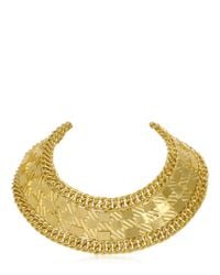 Balmain | Metallic Gold Plated Collar Necklace | Lyst