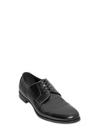 Dolce & Gabbana | Black Sorrento Brushed Leather Derby Shoes for Men | Lyst
