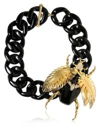 DSquared² Black Jeweled Beetle Necklace