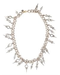 KTZ | Metallic Chain Necklace with Spike Pendants for Men | Lyst