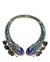 Roberto Cavalli Swarovski Carp Necklace in Blue - Lyst