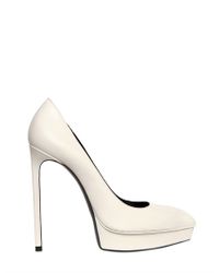 white saint laurent pumps