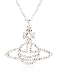 Vivienne Westwood | White Griselda Brass Relief Pendant Necklace | Lyst