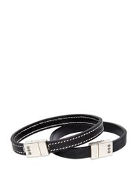 DSquared² | Two Black Leather Bracelets for Men | Lyst