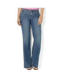 Lauren by Ralph Lauren Lauren Jeans Co Plus Size Wideleg Trouser Jeans Lido  Wash in Blue - Lyst