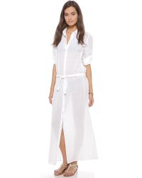 white gauze shirt dress