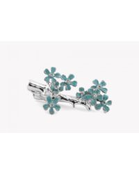 Tateossian - Sakura Tie Clip In Blue Enamel With Swarovski Elements - Lyst