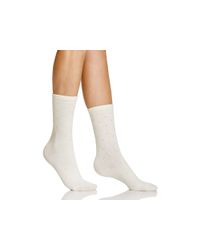 Hue | White Rhinestud Crew Socks | Lyst