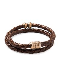 Miansai - Brown Brass Leather Casing Bracelet for Men - Lyst