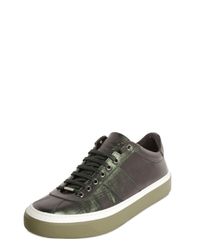 Jimmy Choo | Green Metallic Saffiano Leather Sneakers for Men | Lyst