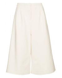 Lyst - Topshop Pleat Front Culottes in Natural