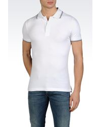 Armani Jeans | White Short Sleeve Fitted Polo Shirt for Men | Lyst