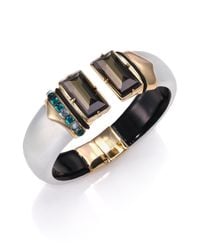 Alexis Bittar | Metallic Sport Deco Embellished Lucite Cuff Bracelet | Lyst
