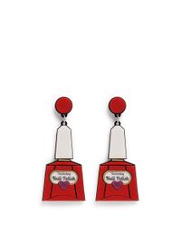 Yazbukey | Red 'nail Polish' Plexiglas Clip Earrings | Lyst
