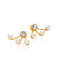 Ca&Lou | Metallic Pixie Crystal & Faux Pearl Maxi Ear Jacket & Stud Earrings Set | Lyst