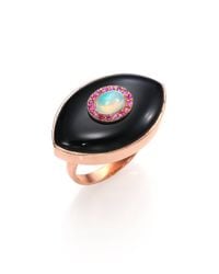 Marlo Laz | Icon Opal, Pink Sapphire & Black Onyx Iris Ring | Lyst