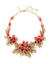 Oscar de la Renta | Metallic Russian Gold And Resin Wild Flower Necklace | Lyst