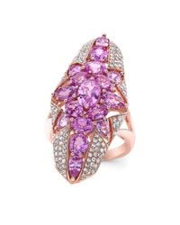 Anne Sisteron - Metallic 14kt Rose Gold Pink Sapphire Star Diamond Ring - Lyst