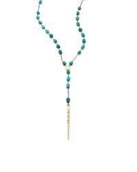 Chan Luu | Blue Turquoise Beaded Dagger Lariat Necklace | Lyst