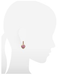 AZ Collection - Pink Heart Drop Earrings - Lyst